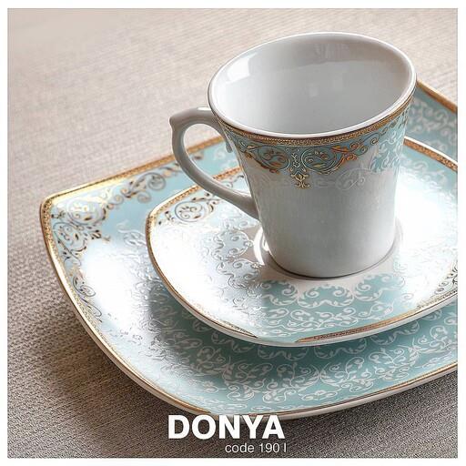 سرویس چینی پردیس طرح دنیای فیروزه شش نفره 30 پارچه